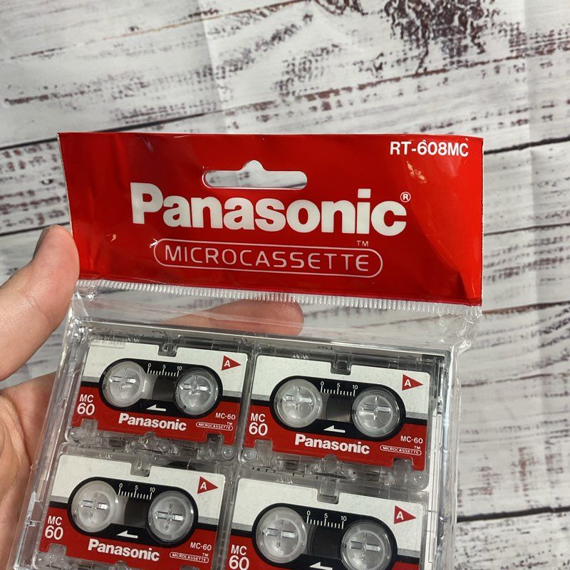 Panasonic Microcassette Tape 8 Pack Sealed W/ Storage Cases