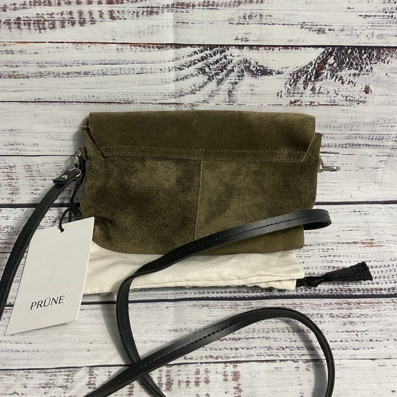 NWT Prune Mini Vienna Green Suede Crossbody w/ Damaged Bag