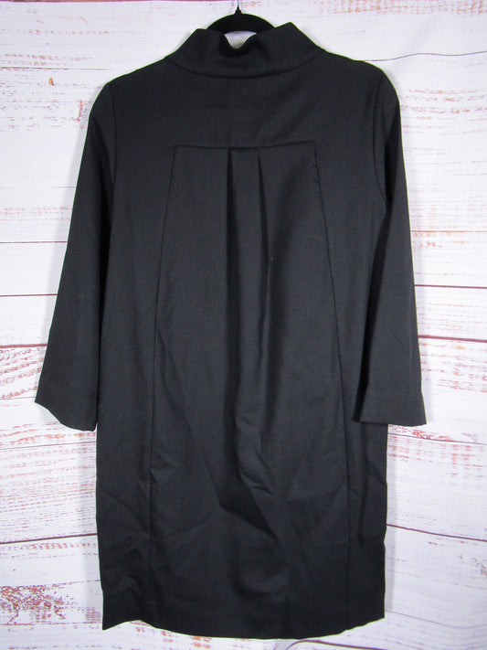 COS Women's Black Wool Blend Mock Neck 3/4 Sleeve Mini Dress Size 8