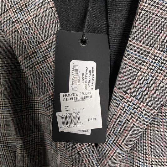 Rag & Bone Charles Check Wool-Blend Blazer Jacket - Size 10 New W/ Tags