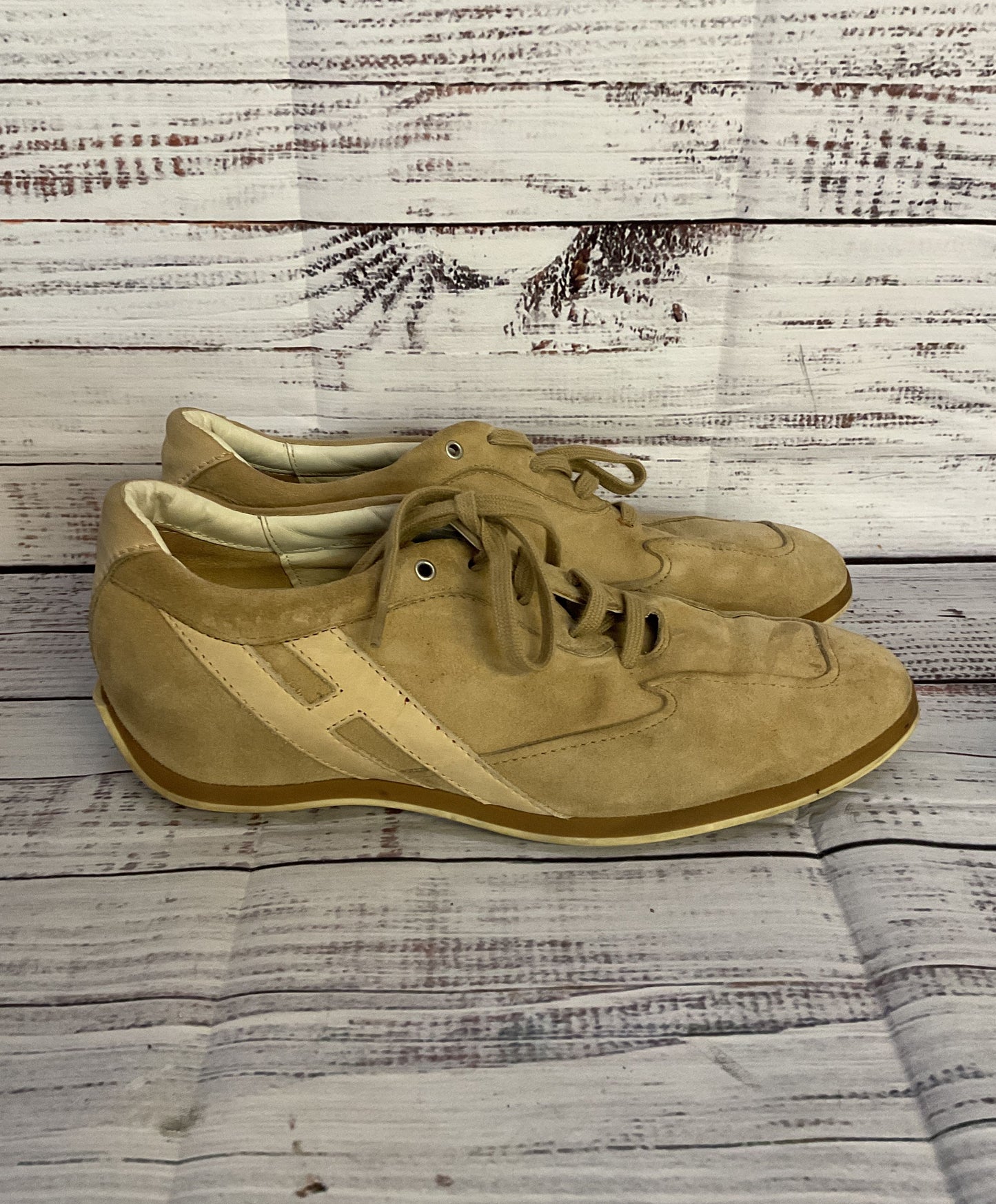 Hogan Suede Camoscio Sabbia Driving Sneakers Beige 8.5