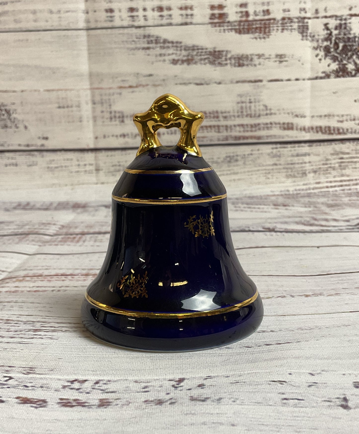 Vintage Limoges Castel France Navy Porcelain 'The Proposal' Bell