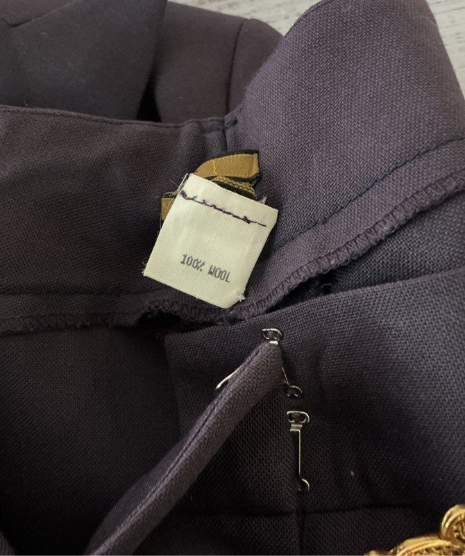 Women's Jenni Kayne Purple Wool Pant Suit with belt Size 2