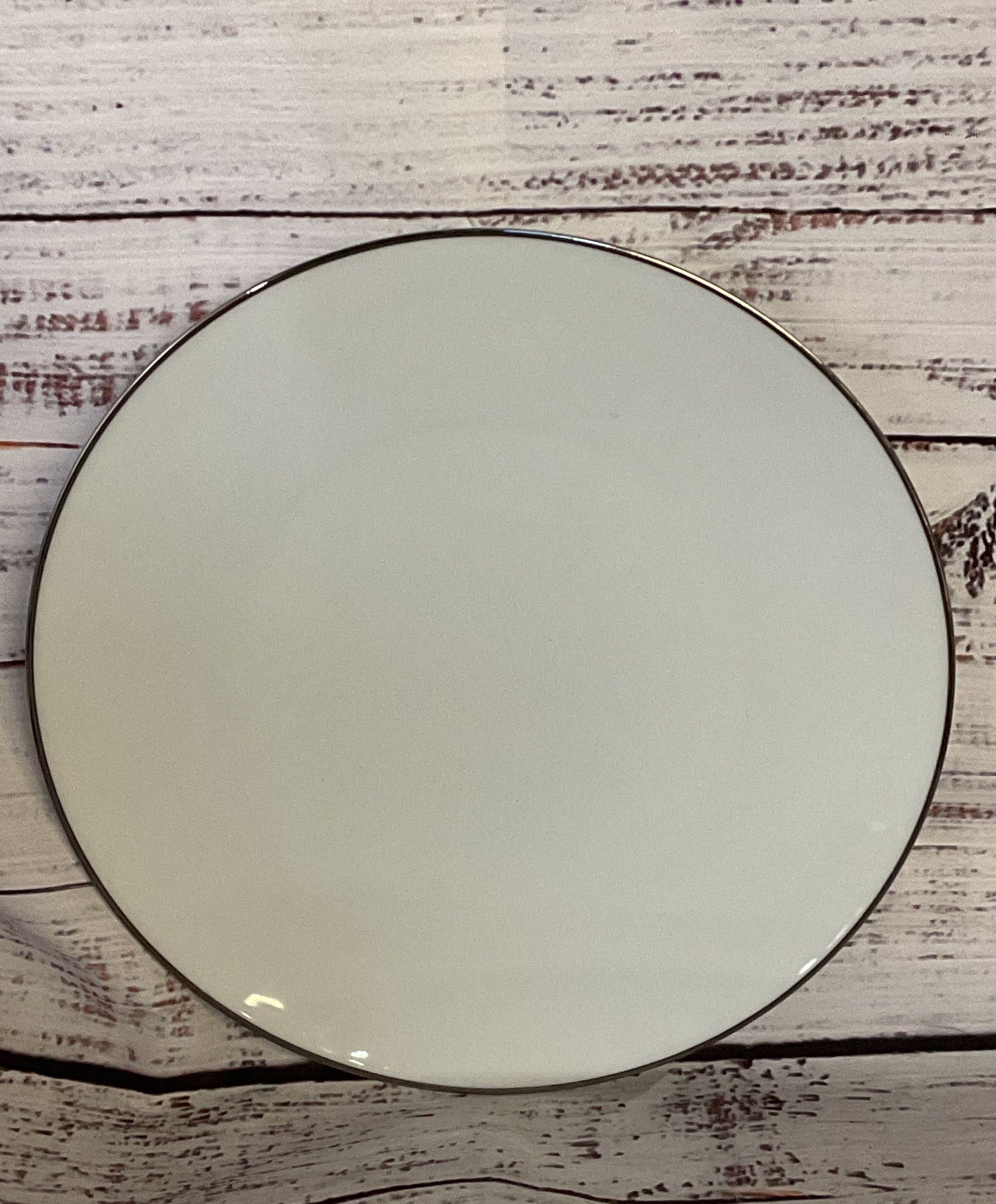 Noritake Porcelain Platinum Trim Set of 8 Salad Plates White