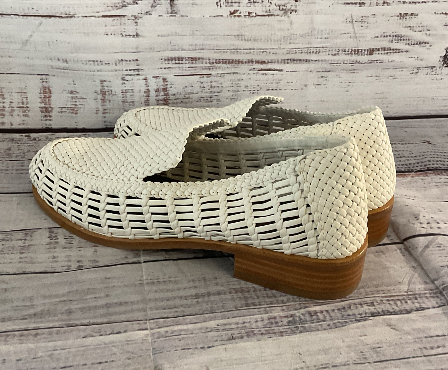 Rag & Bone Leather Sid Woven Loafers White 6.5