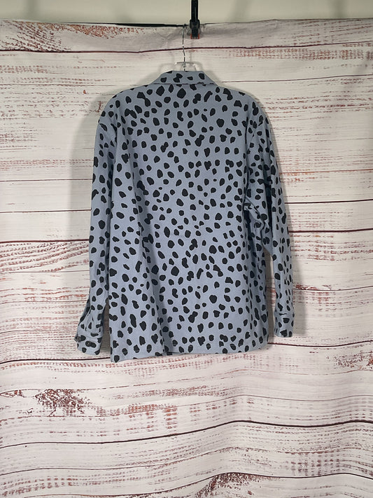Pleasures Now Blue Black Spotted Denim Jacket - Size Large