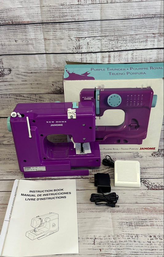 Janome Purple Thunder Sewing Machine Open Box