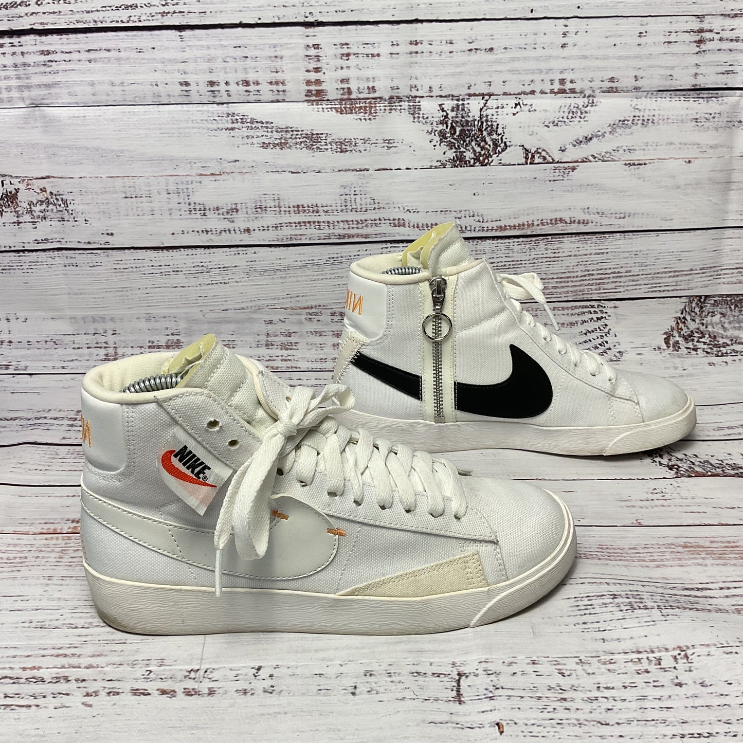 Nike Mid Rebel BQ4022-102 White Asymmetrical Sneaker Casual Shoe Women Size 6.5
