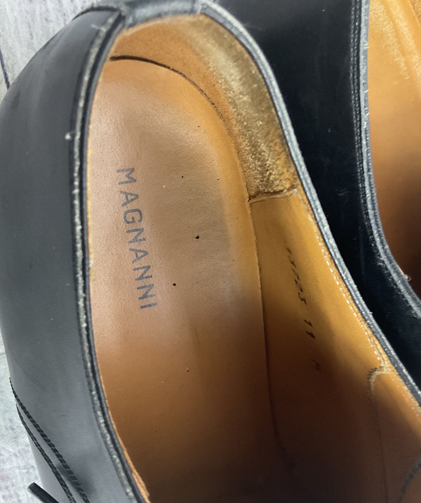 Magnanni Leather Oxford Dress Shoes Black 11
