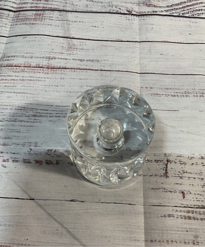 Oreffors Signed Crystal Candle Holder 3"x 2.5"