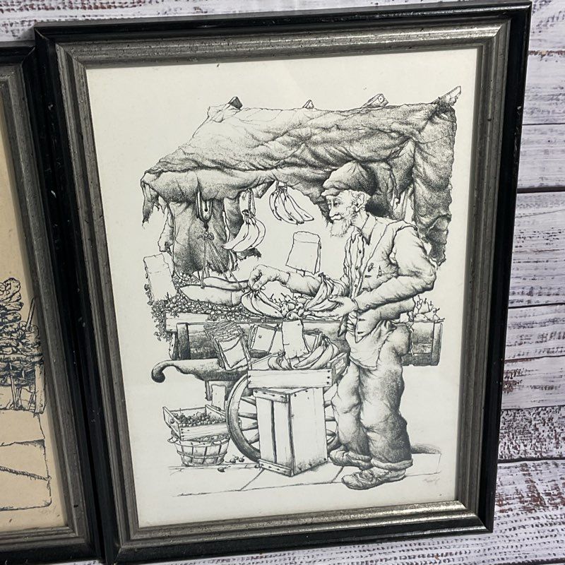 Set of 2 Seymour Rosenthal Judaica Lithographs w/ Unknown Signature, Framed