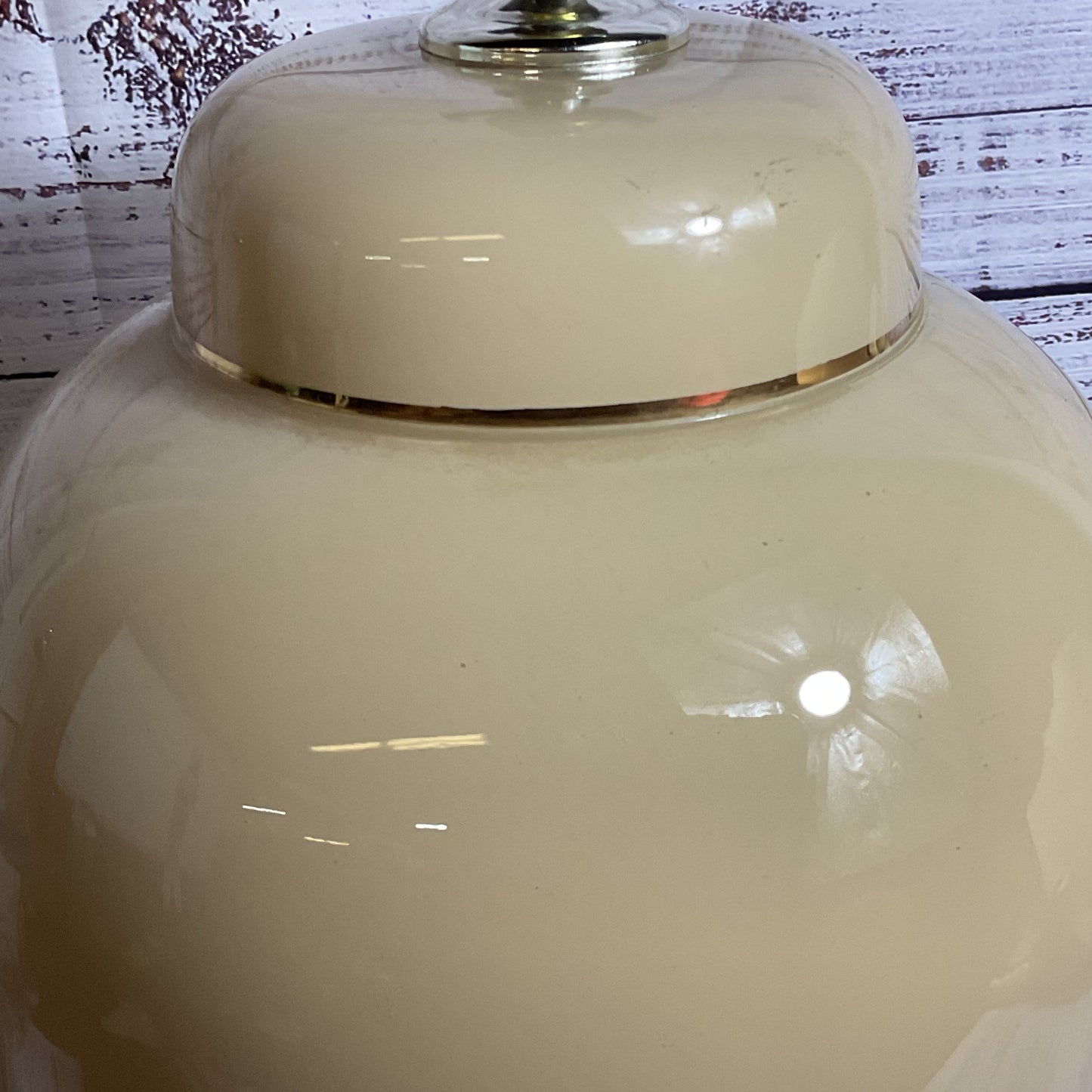VTG. Asian Oriental Ginger Jar Floral & Birds Table Lamp - 20"