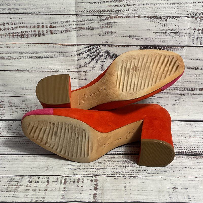 Antonio Melani Belitsa Red & Pink Suede Round Toe Pump Heel Women's Size 9