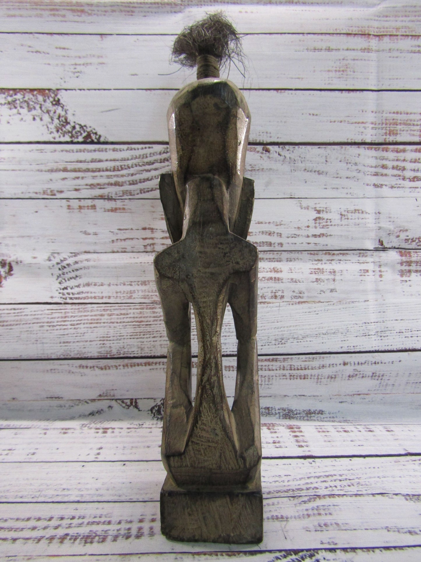 Vintage Hand Carved Wooden African Sculpture Figurine