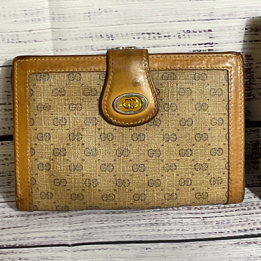 Set of 2 VTG. GUCCI Micro GG Monogram Bifold CC, Coin Wallet & CC Bifold Wallet