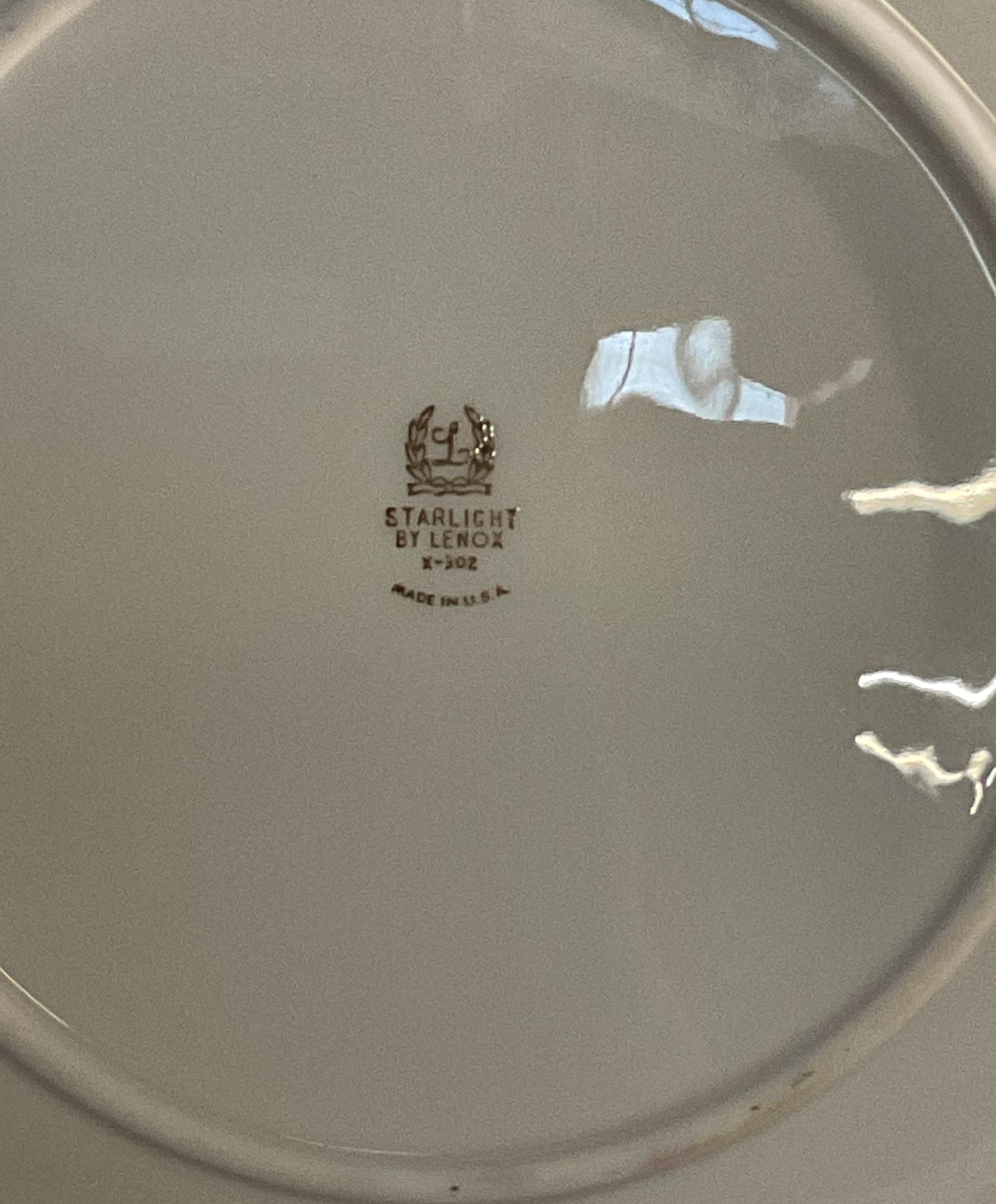 Lenox Porcelain Starlight Set of 12 Dinner Plates Cream