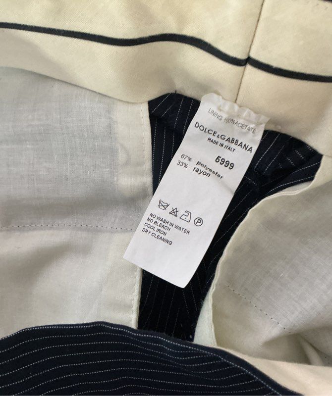Men's Dolce & Gabbana Made In Italy Blue Pinstriped Suit Size 54 US 44