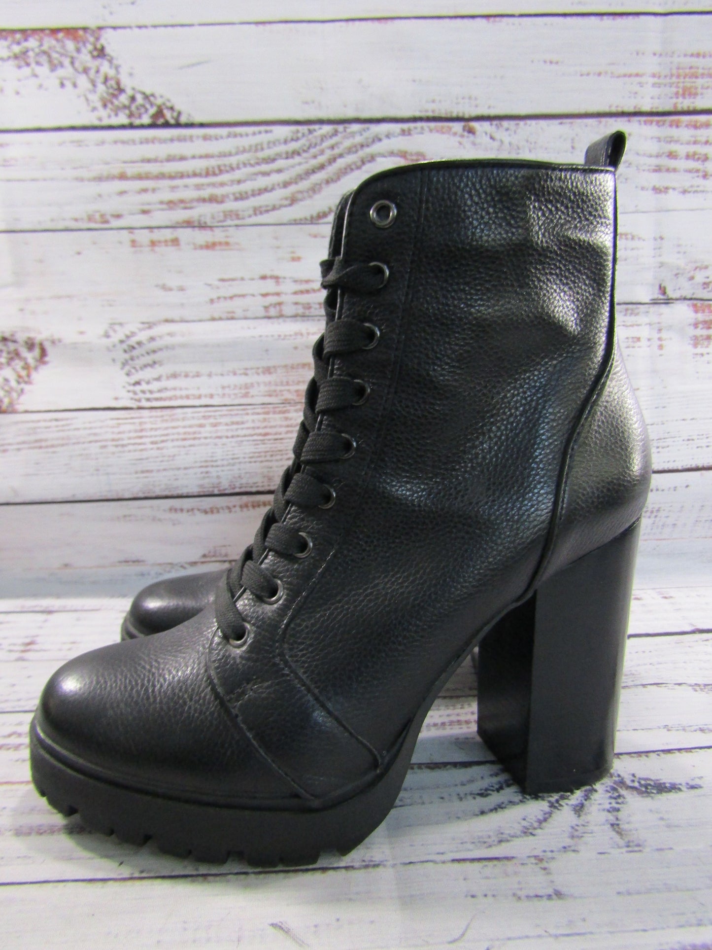 Steve Madden Laurie Women's Black Leather Ankle Zip Boots Size 8