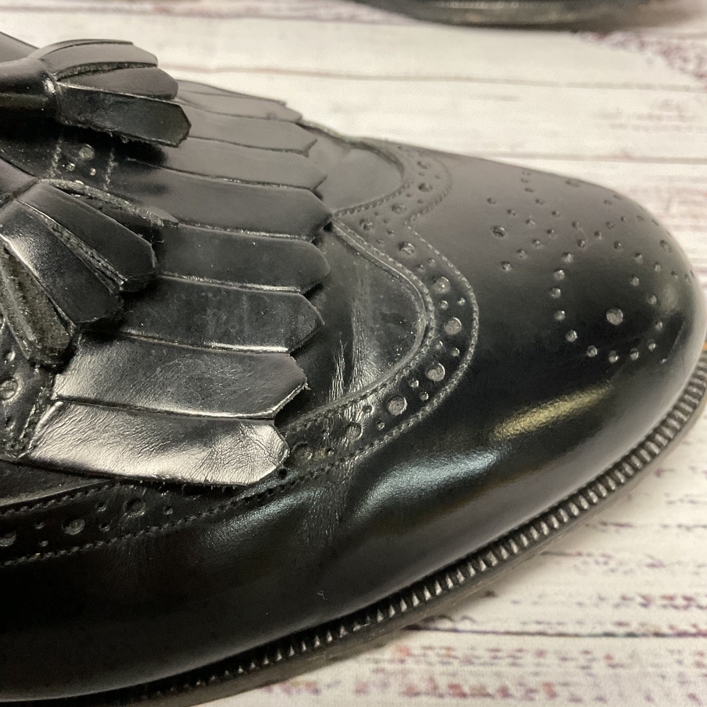 Mezlan Black Leather Tassle Loafer Casual Shoe Men Size 11 As-is