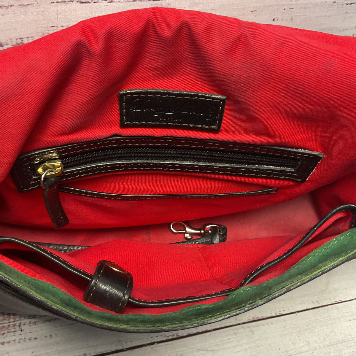 Dooney & Bourke Florentine Leather Full Flap Saddle Crossbody Purse