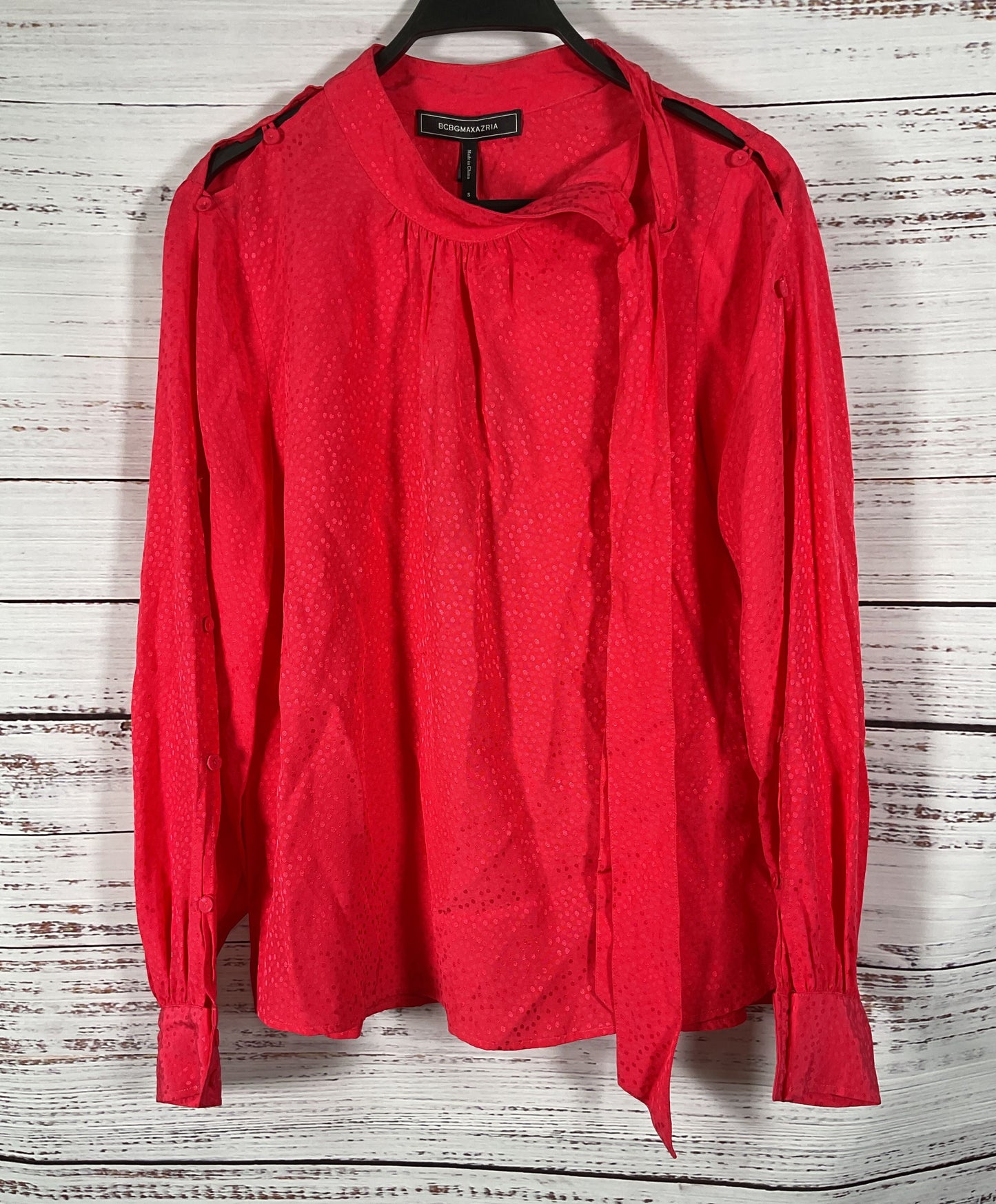 BCBG Max Azria Women's Geranium Long Sleeve Blouse Size S