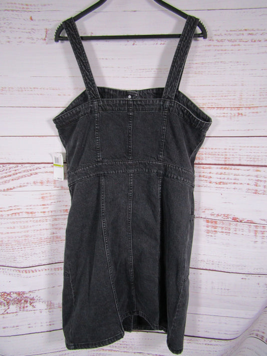 Oat Women's Black Denim Overall Dress Size 14