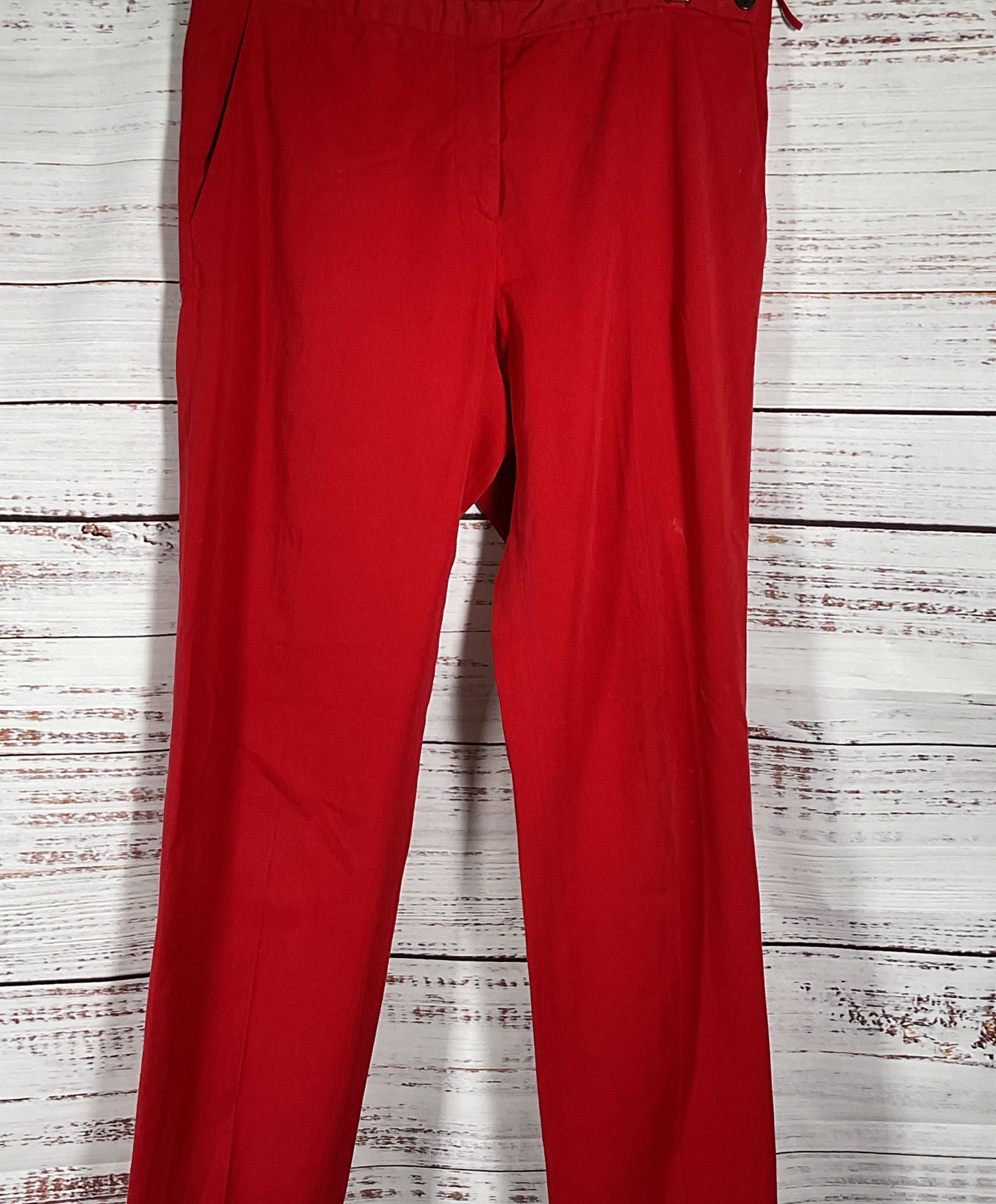 Prada Vintage Side Button Trouser Pants Red 44