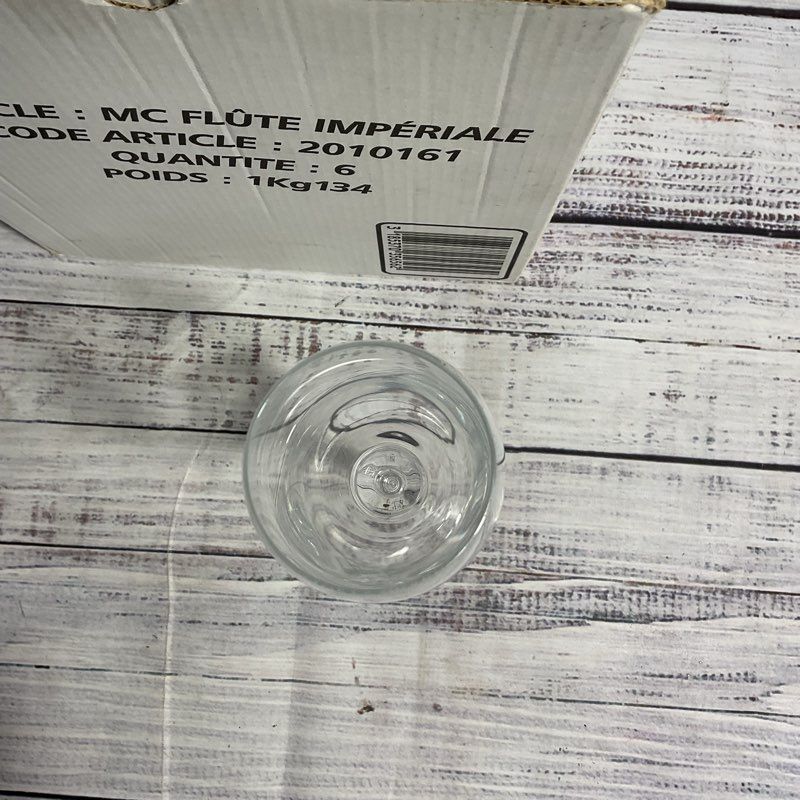 Set Of 6 Moet & Chandon Imperiale 9" Glass Champagne Flutes In Box