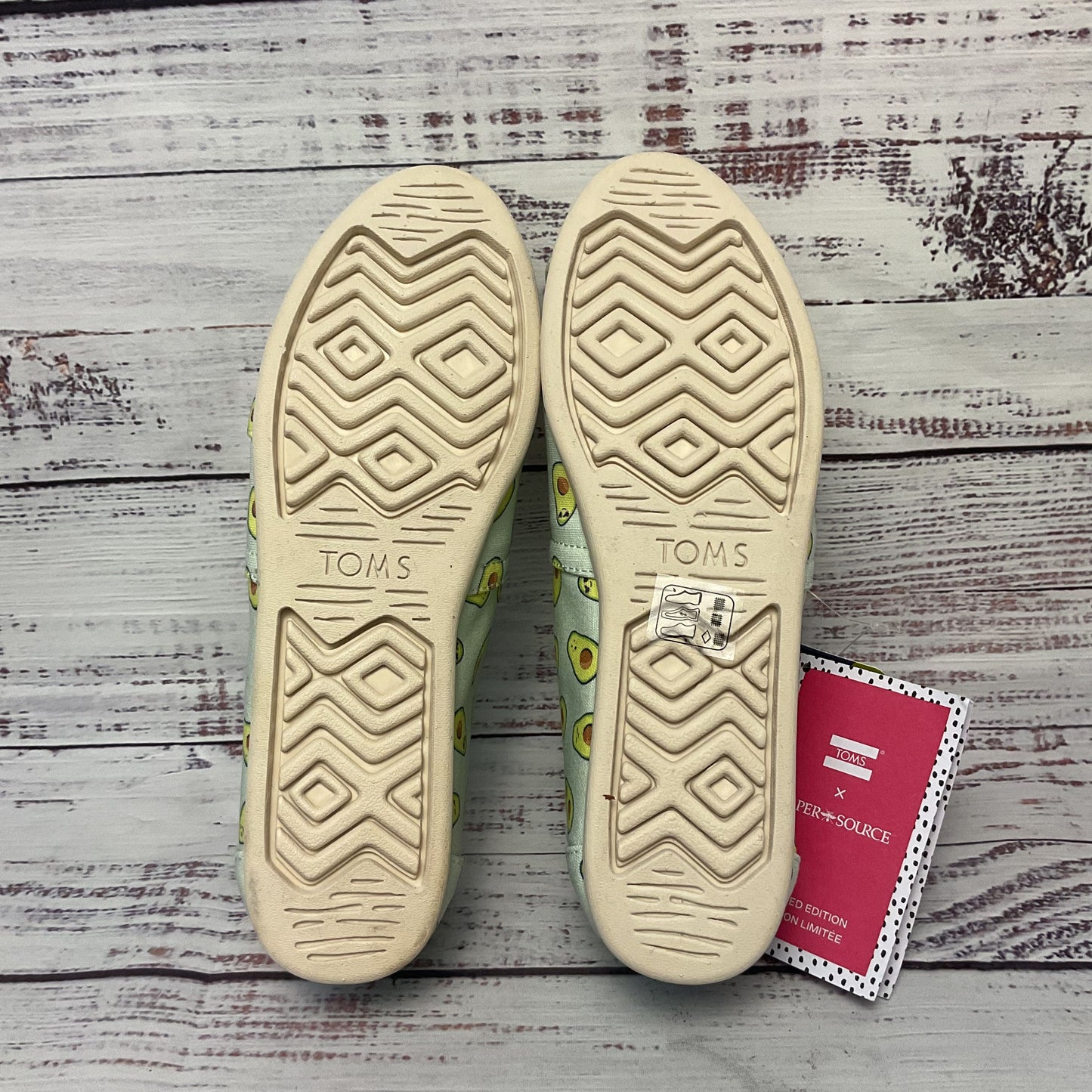 Toms X Paper Source Avocado Green Slip-On Casual Shoe Women 6.5 New W/ Box