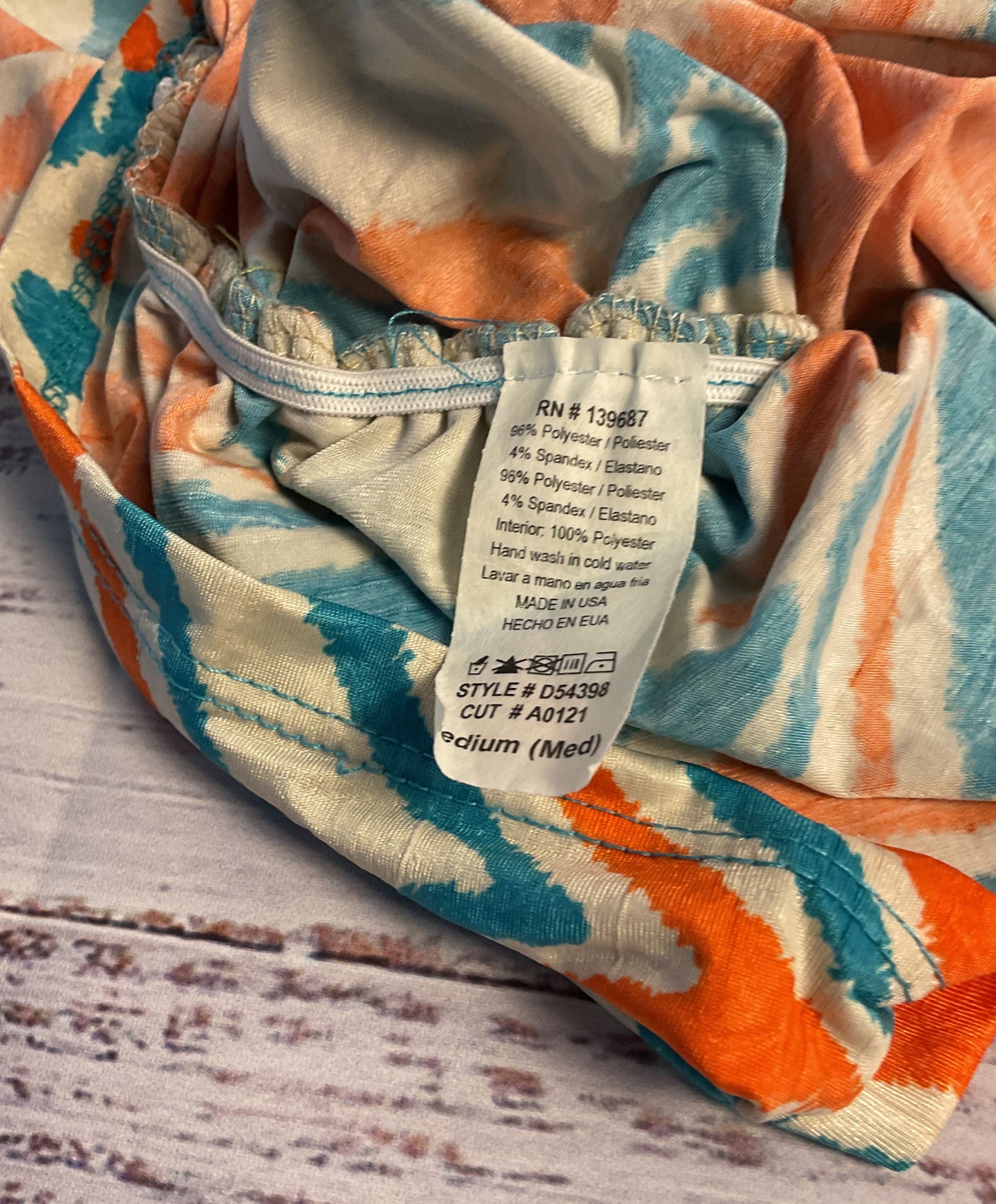Women's Arancia Orange & Blue Print Dress Size M