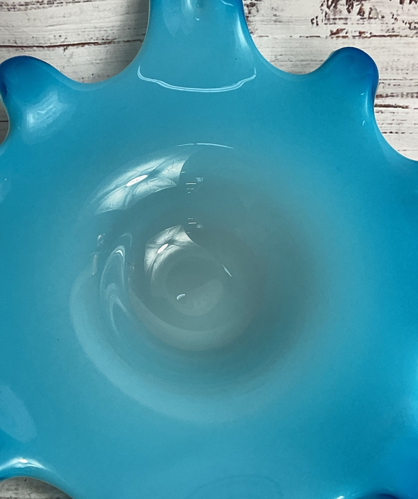 Modern Water Drop Splash 14.5" Glass Decorative Bowl Blue