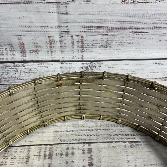 Vintage Round Woven Metal 10" Casserole Dish Caddy
