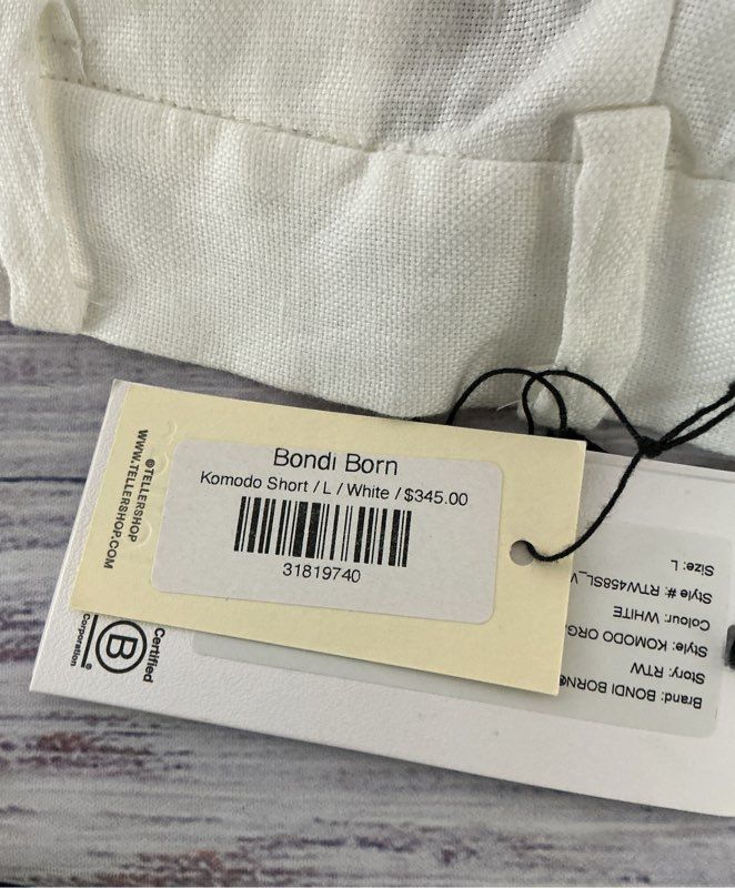 NWT Women's Bondi Born White Linen Shorts Size L