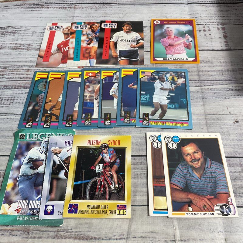 Lot Of 16 Vtg. 90s Sports Trading Cards (Soccer, Bowling, Golf, Tennis, More)