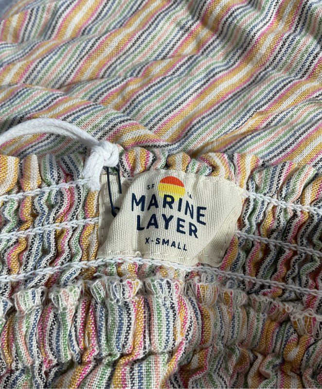 NWT Women's Marie Layer Smocked Mini Skirt Multi Stripe Size XS
