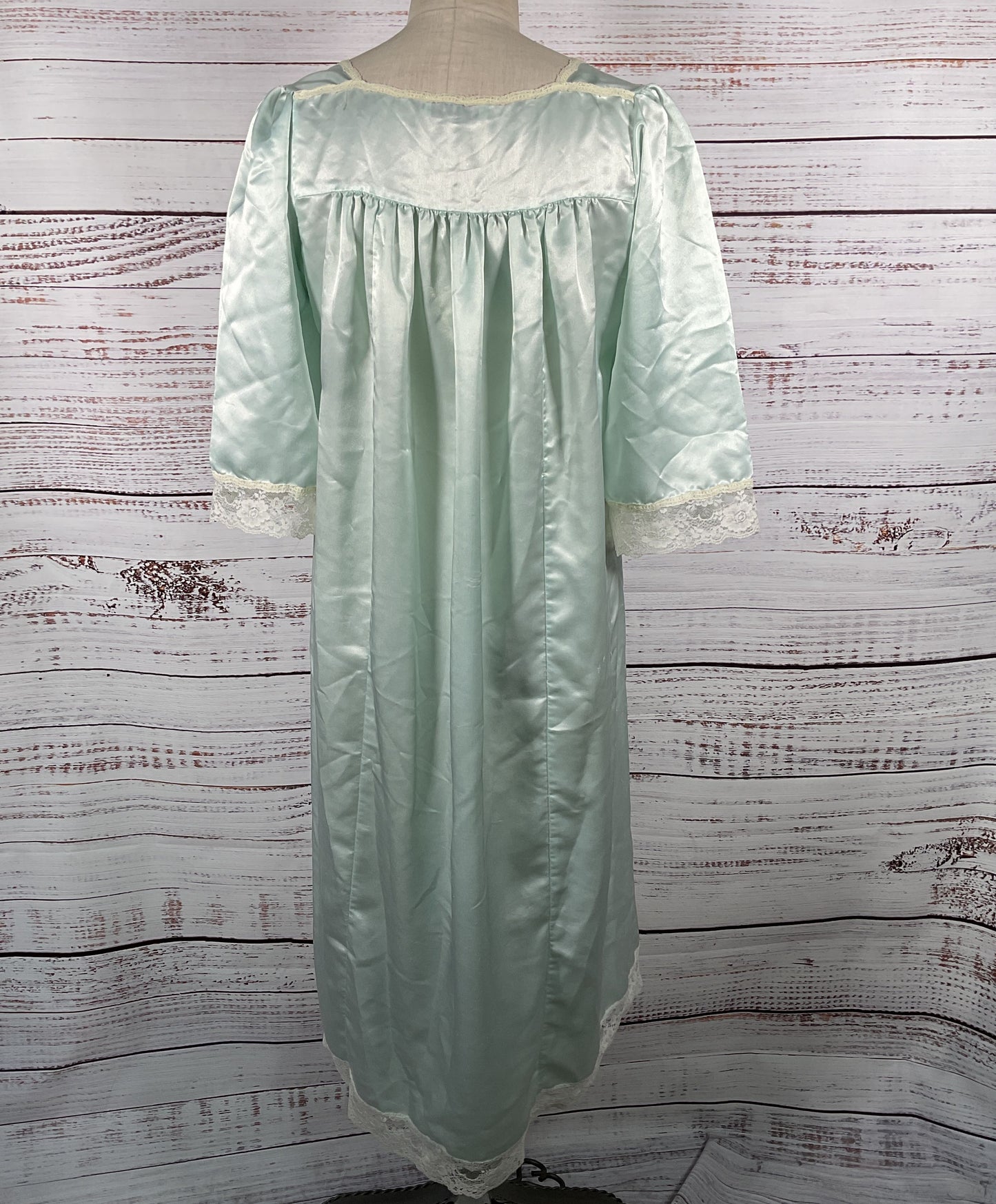Christian Dior Vintage Lace Lined Nightgown Green