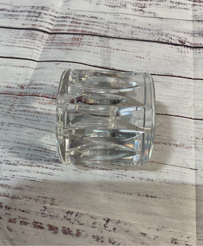 Oreffors Signed Crystal Candle Holder 3"x 2.5"