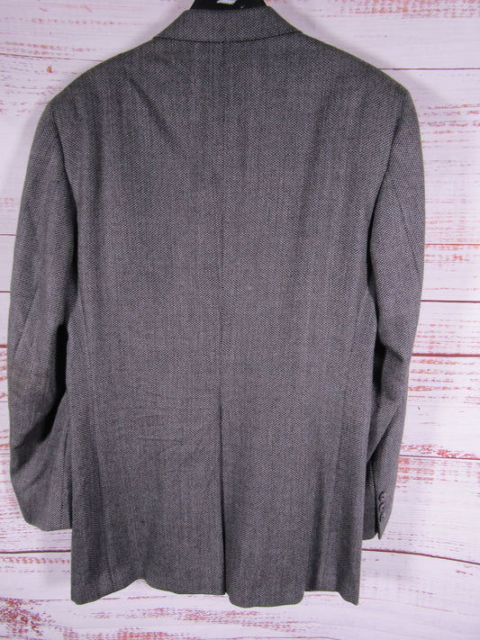 Vintage Burberry Men's Gray Wool Blazer Jacket UNKNOWN SIZE