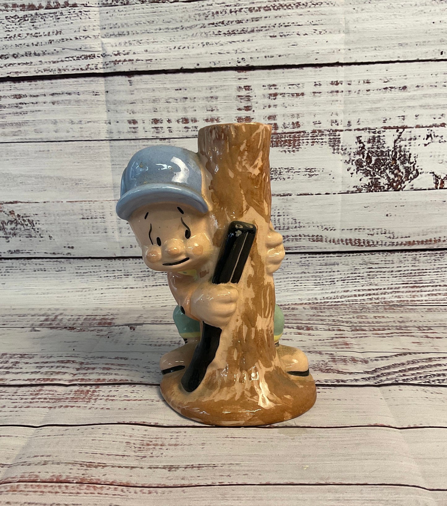 Evan K. Shaw Ceramic Elmer Fudd Figurine Vase