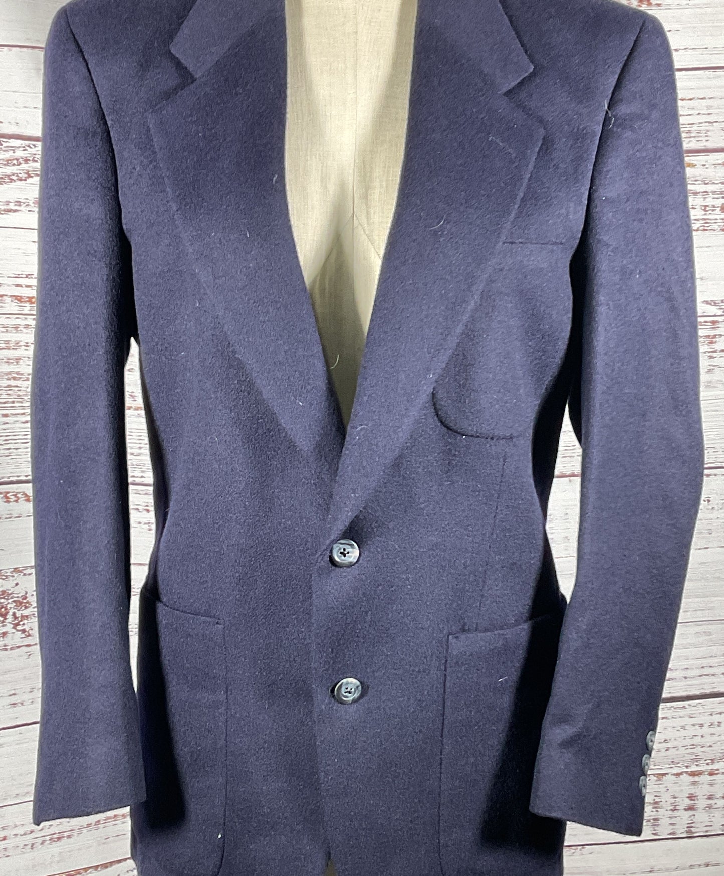 Burberrys Vintage Wool Blazer Navy