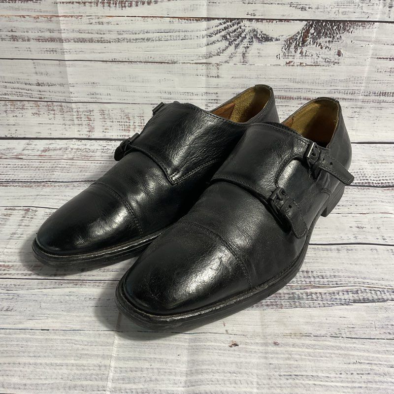 Johnson & Murphy Black Monk Strap Dress Shoe Men 9.5