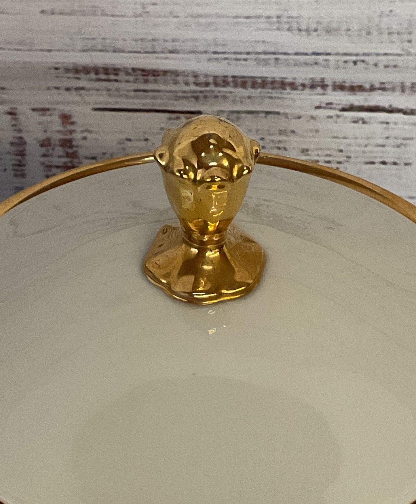 Lenox Vintage Lyric Candy Dish Cream Gold