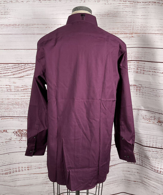 Michael Kors Button Down Long Sleeve Shirt Wine L 16 32/33