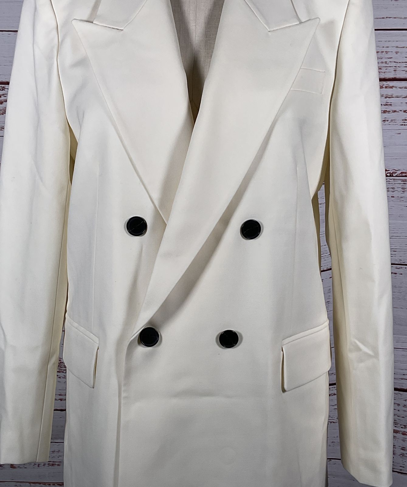 Madewell Tuxedo Double Breasted Blazer White 12