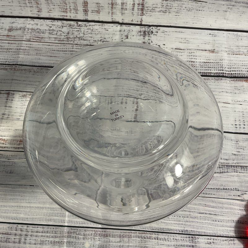 VTG. Denizli Hand Blown Turkish Glass Decanter W/ Red Stopper