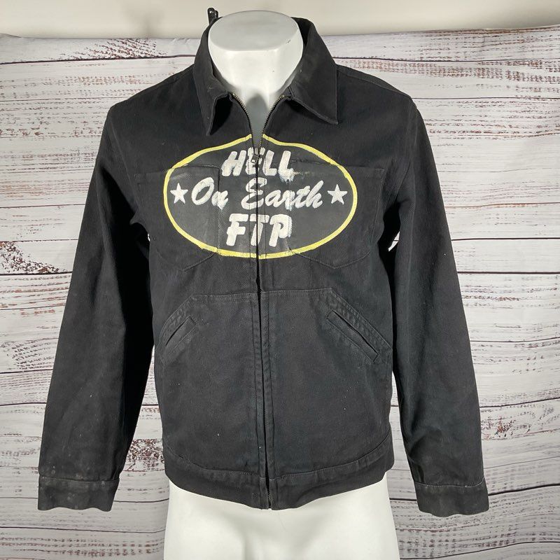 FTP ORANGE LABEL Men's Black "Hell On Earth" Denim Jacket- SZ S