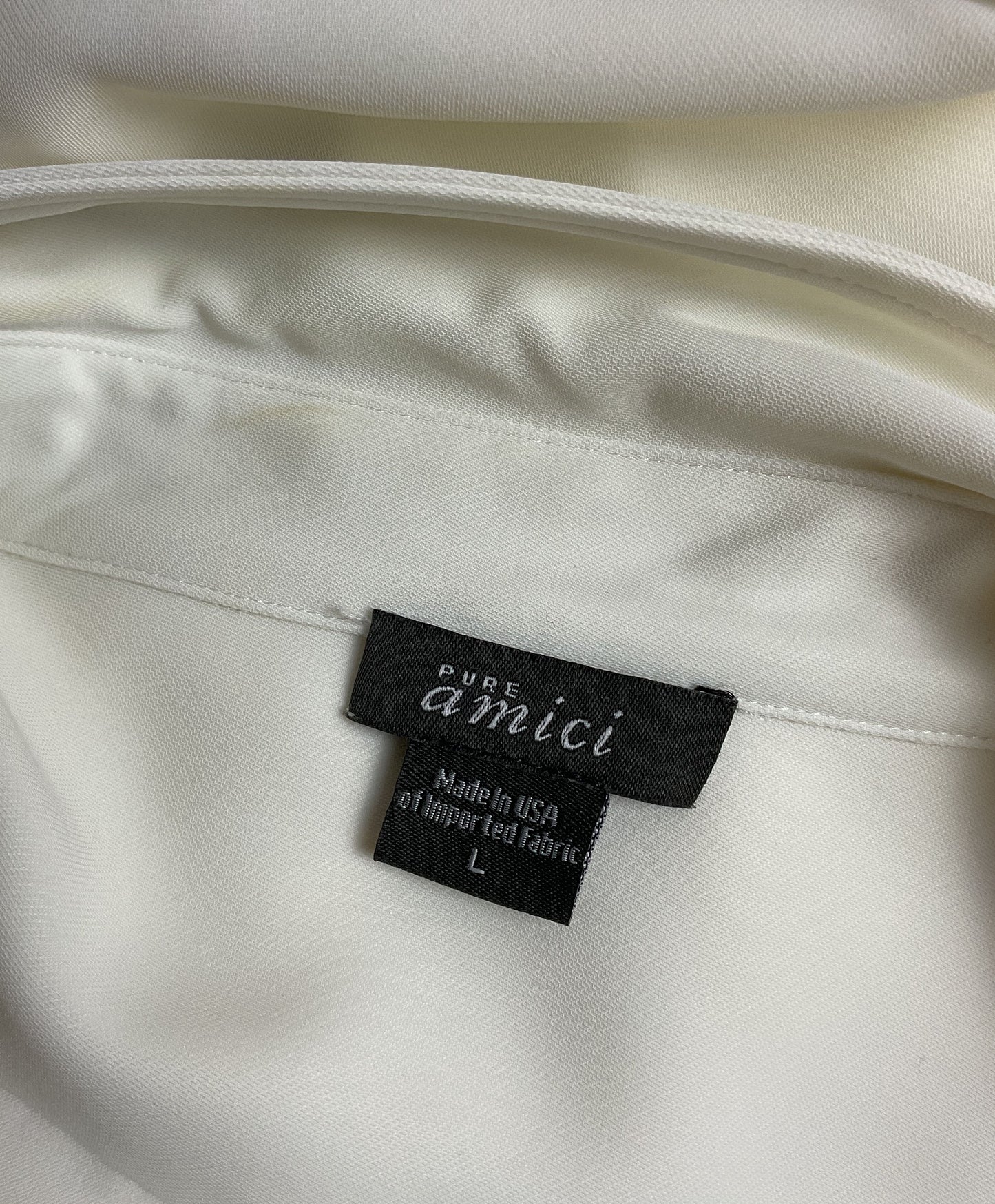 Pure Amici White Button-Down Blouse Women's - Size Large