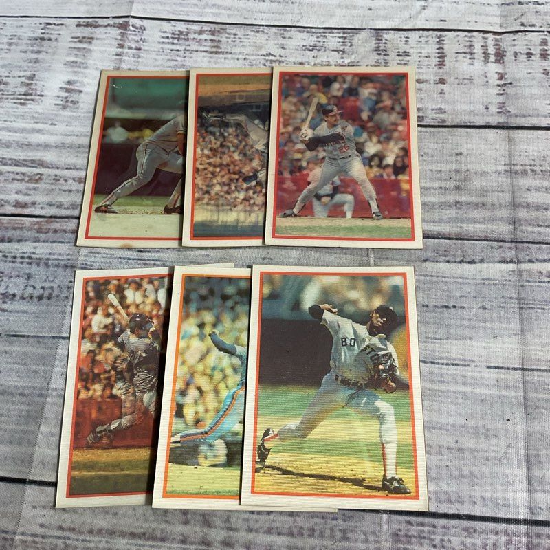 Lot Of 6 VTG 1986 Sportsflics Lenticular Baseball Cards