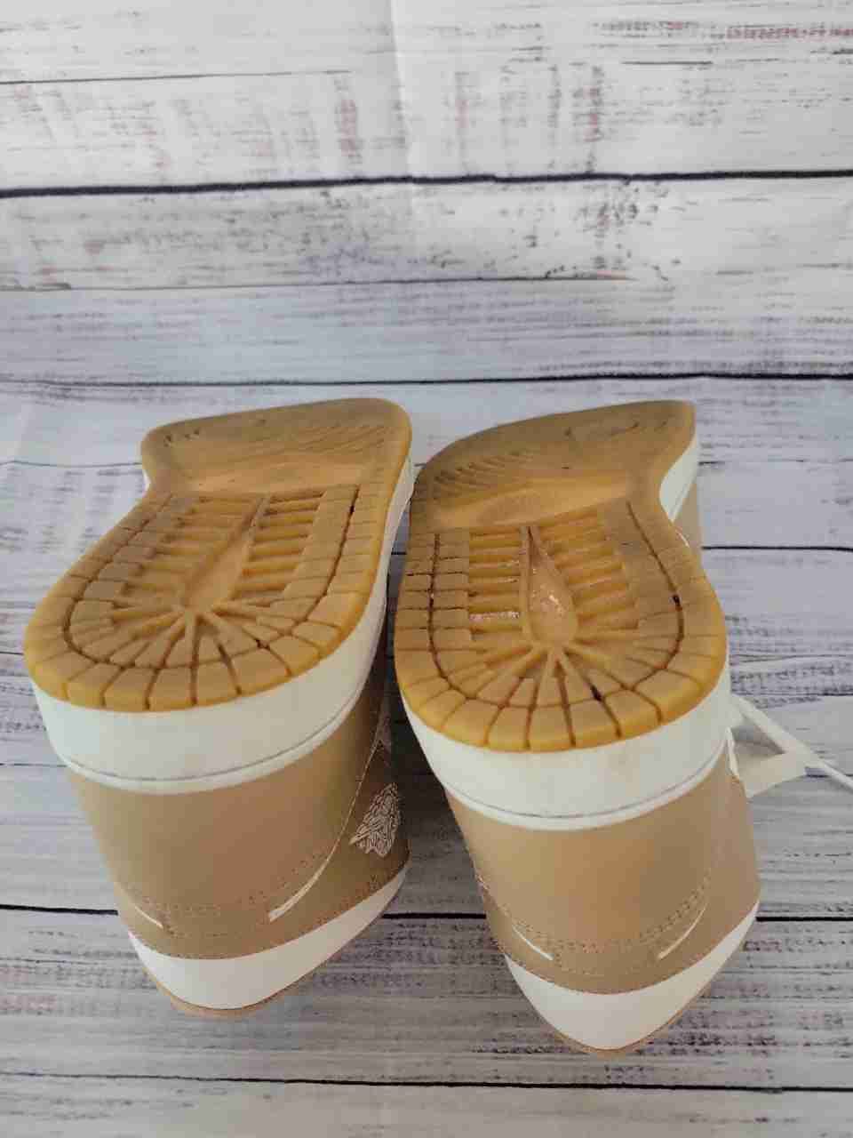 Women's Nike Air Jordan Tan & White High-top Sneaker Size 7.5