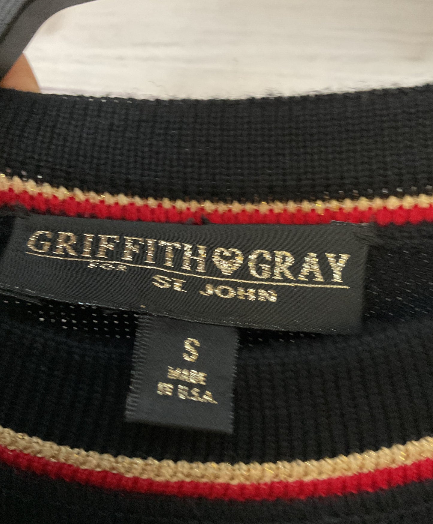 Griffith Gray for St. John Women's Black Astrological Wool Blend Knit Sweater